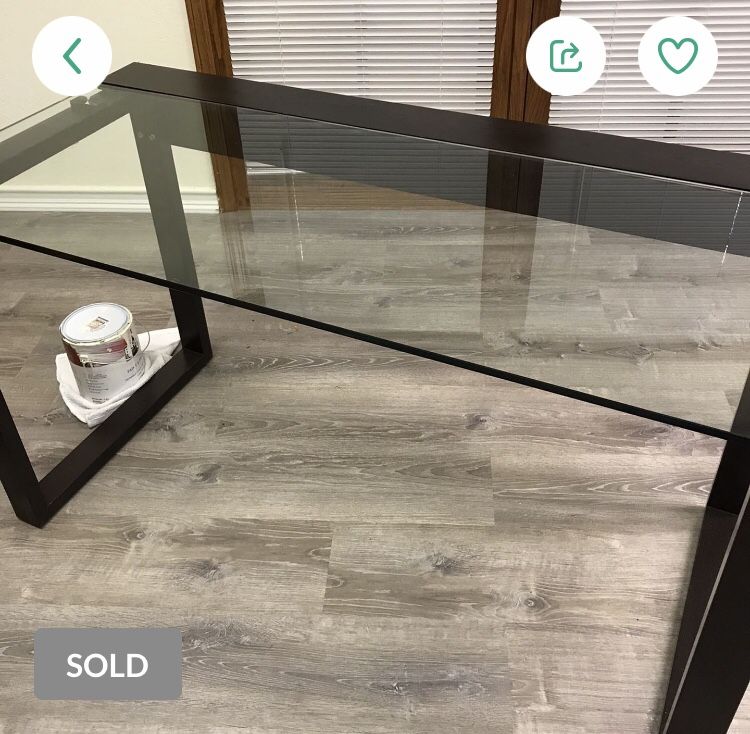 Dark Brown Glass Desk