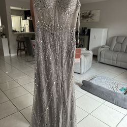 Grey and Silver prom dress