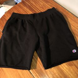 Mens Champion Size XL Black Cut Off Shorts 