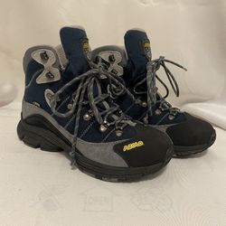 Men’s 7 Asolo Gortex Navy Blue Mountain Hiking Boots 