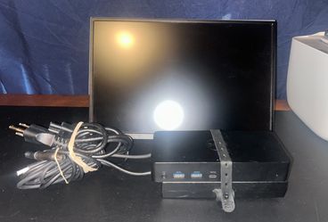 Dell Docking station set up & 16” dual portable monitor w/hard cover magnetic stand