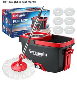 Sarkunpio Fun Mop Spin Mop & Bucket Set