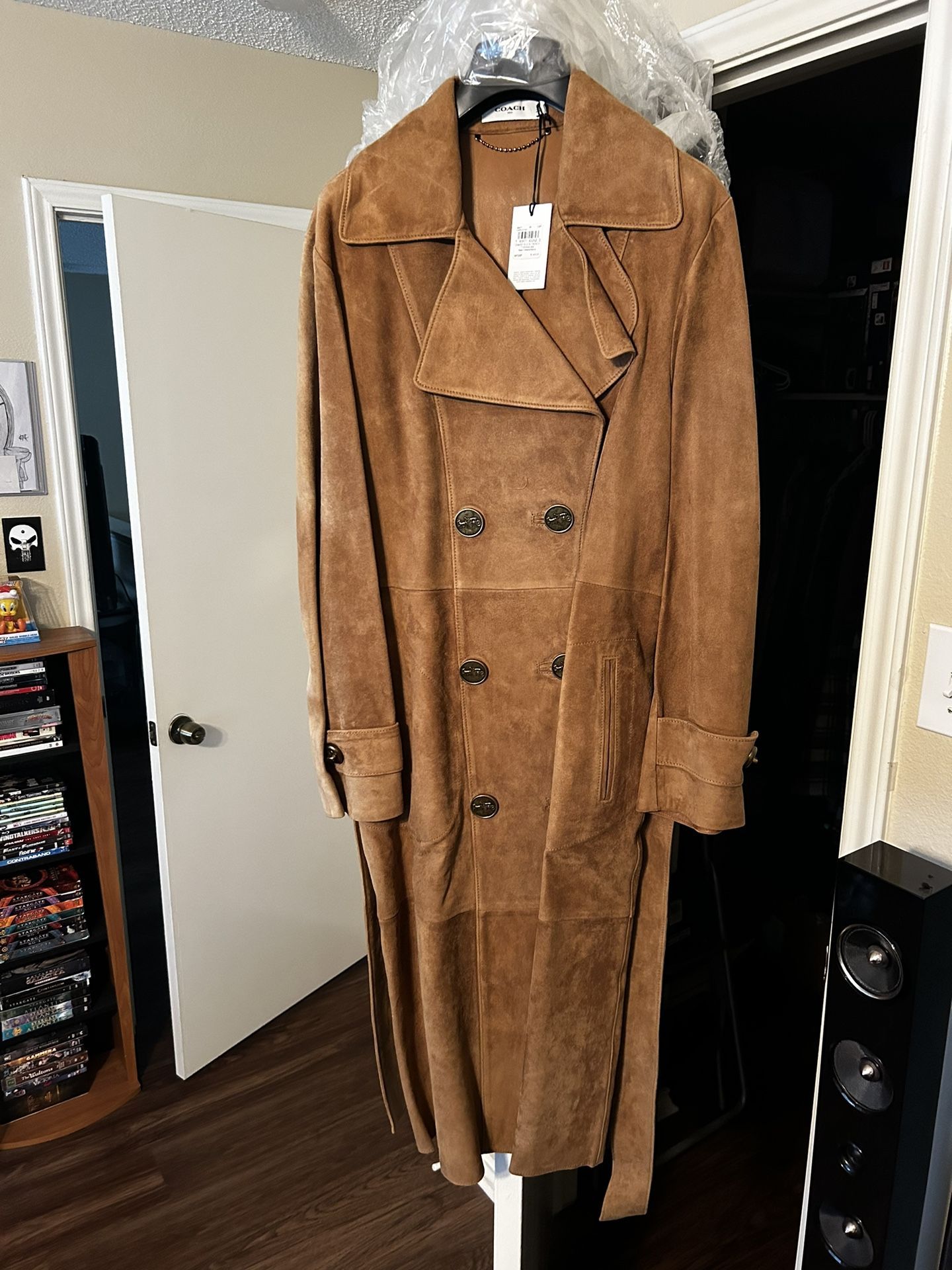 COACH AUTHENTIC BRAND NEW DRAPEY SUEDE TRENCH