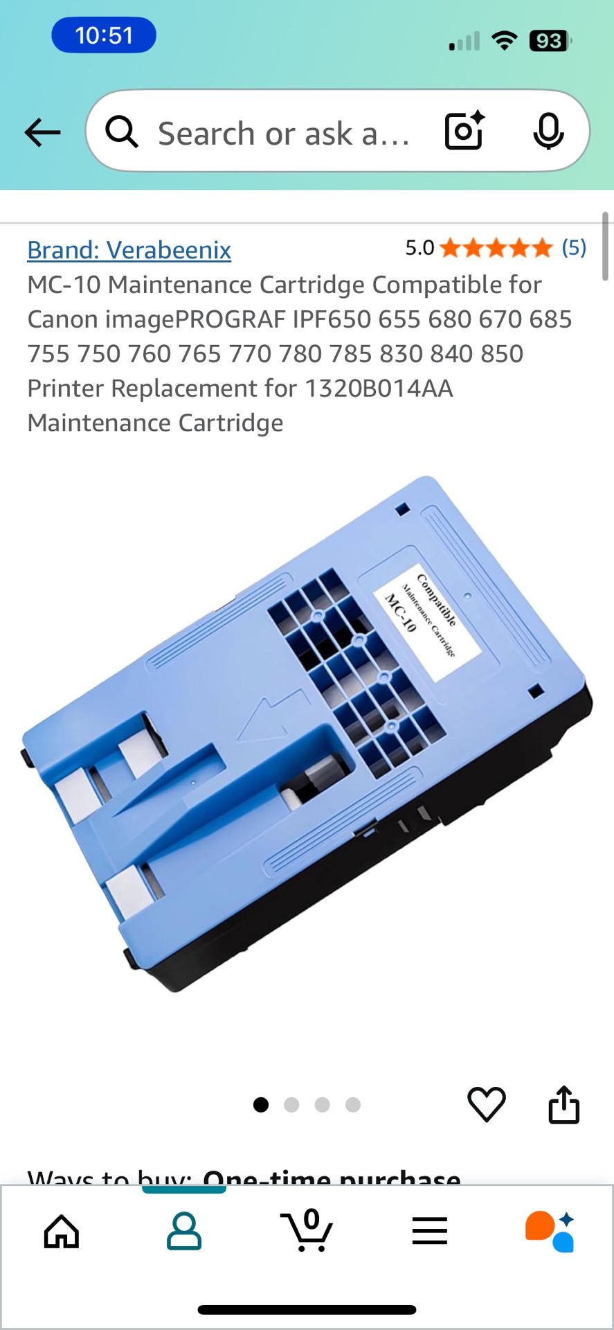 MC-10 Maintenance Cartridge Compatible for Canon imagePROGRAF IPF650 655 680 670 685 755 750 760 765 770 780 785 830 840 850 Printer Replacement for 1