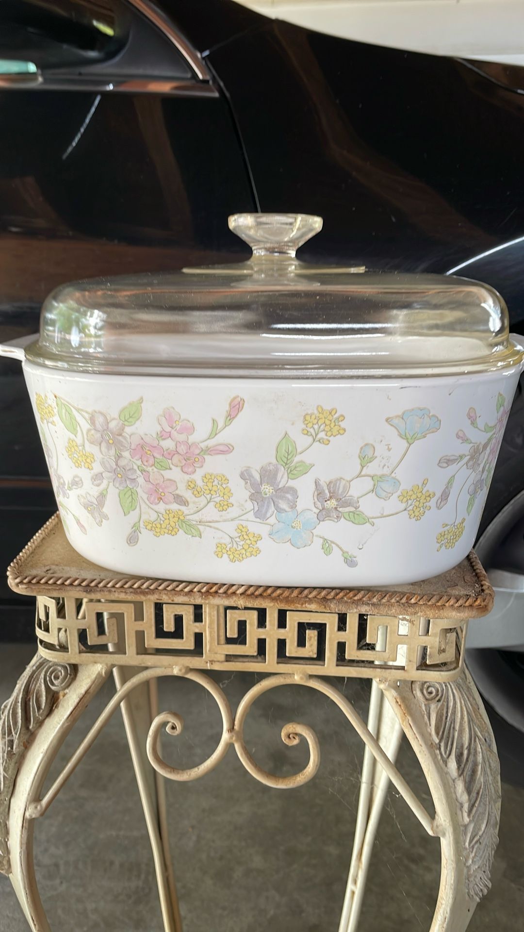 Vintage Pyrex Corning ware Pastel Bouquet A B Casserole Fish and
