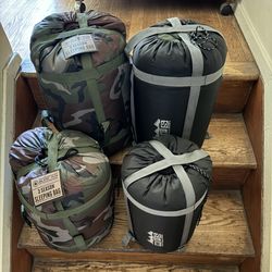 Brand New Solid Black Or Solid Blue ; Sleeping Bags ; 1 For $25.00 ; 4 For $95.00.