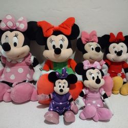 (6) Minnie Mouse Stuffed Dolls