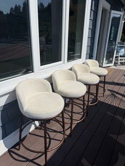 Morden Fort Linen Counter Height Bar Stools Set of 4, Antique Bronze
