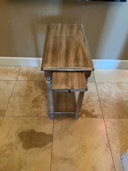 Rustic Wood Side Table with Drawer