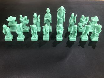 Vintage Chinese Resin Chess Pieces 