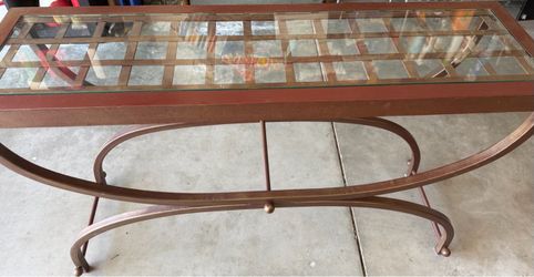 Metal Console Tables with Mirror Tile Top