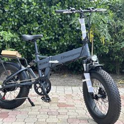 NEW SHENG MILO MX-21 20x4.0 ELECTRIC BIKE FOLDING DUAL DISC BRAKES FULL SUSPENSION 500w 48v