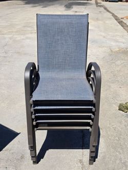 Stackable Outdoor Sling Patio Chairs Set of 4