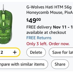 🖱️ G-Wolves Hati HTM 56g Gaming Mouse (Emerald Green) ⚡  📍 Pickup Location: S. Durango & 215 near IKEA  Features: 	•	Ultra-lightweight 56g honeycomb