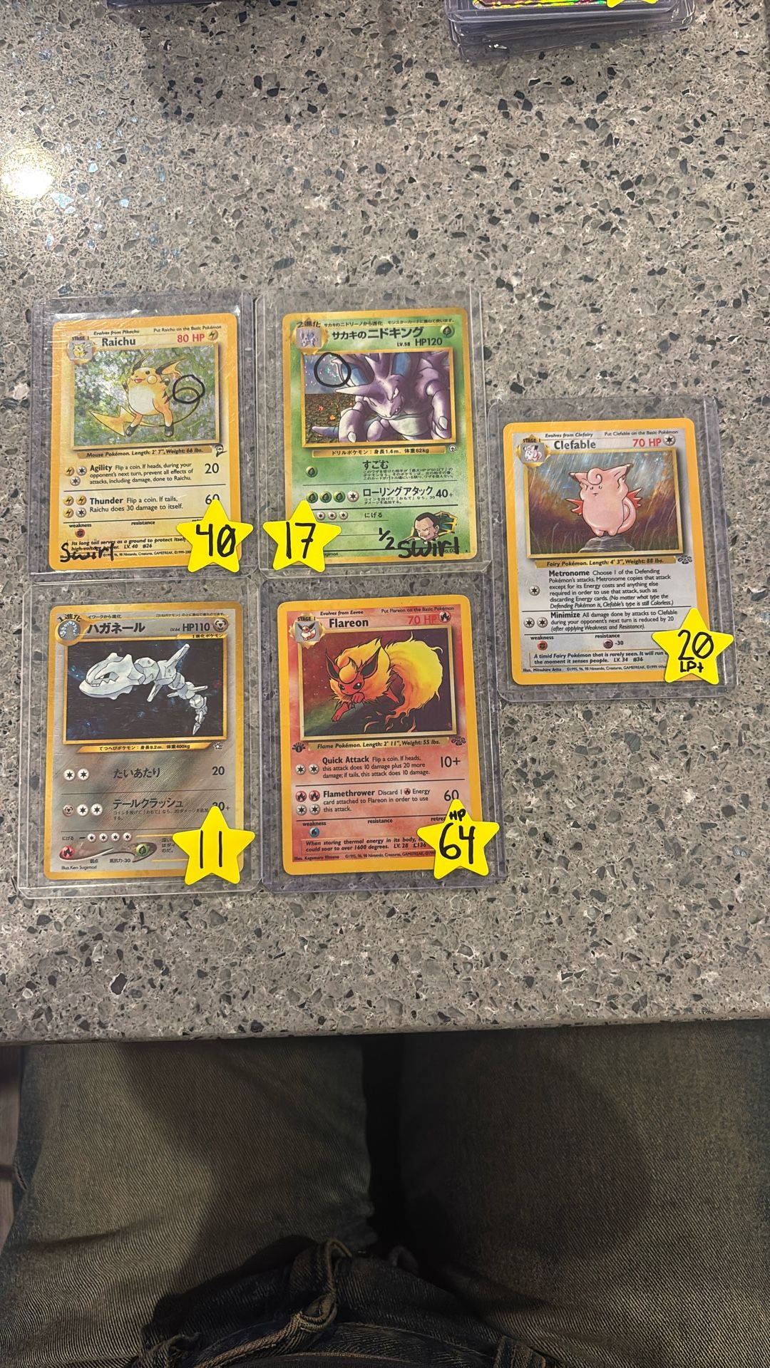 Vintage Lot - Nidoking, Raichu, Steelix, Flareon, Clefable