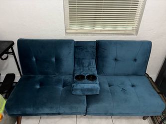 Blue Velvet Futon and Sleeper
