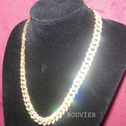 12mm Gold Diamond Miami Cuban Link Chain