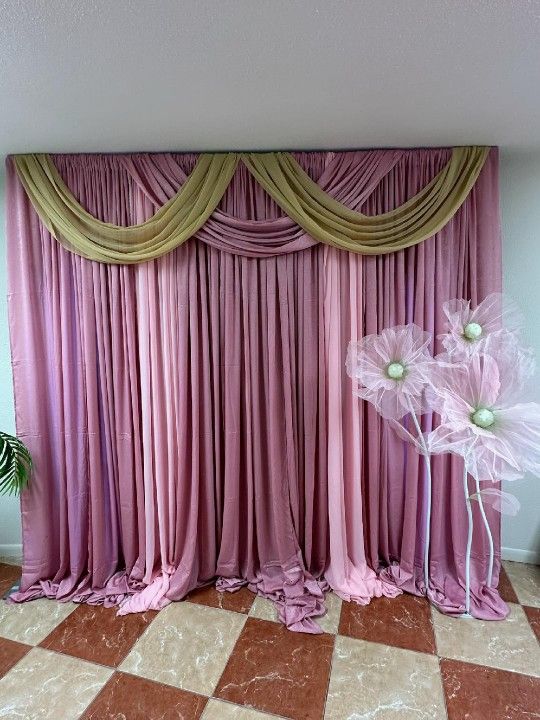 Pink backdrop Photo Backdrop Pink Curtains