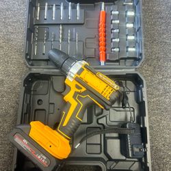 21V Rechargeable Lithium Battery Electric Dill Set Household Cordless Drilling Machines Multi-Function Power Drill Tool Set