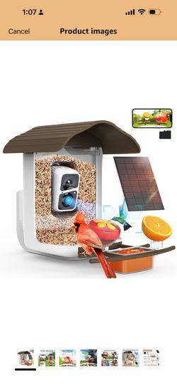 birdsnap® PAV-Bird Feeder with Camera,2K HD with 64GB Card, AI Identify Smart Bird House Cam Solar Panel,Live Stream,Motion Detection,Auto Record Vide