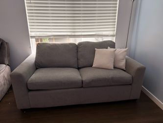 Gray Fabric Loveseat Sofa
