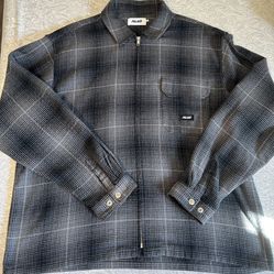 Palace Ghost Zip Shirt Black Flannel Plaid XL