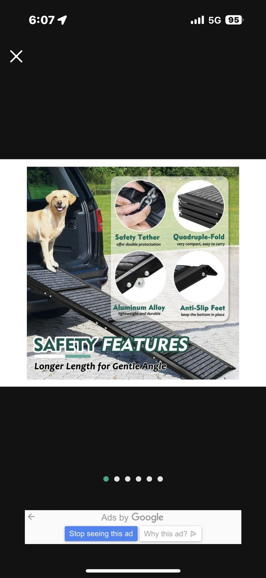 New. Dog Ramp For Large Dogs