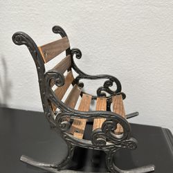 Cast Iron & Wooden Doll Chair - 9 1/2 x 6 3/4”