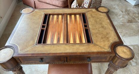 3-in-1 Game Table & Dining Set – Chess, Checkers, Backgammon + 2 Chairs