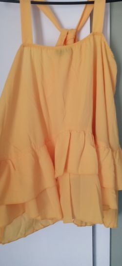 Yellow Sleeveless Crisscross Top