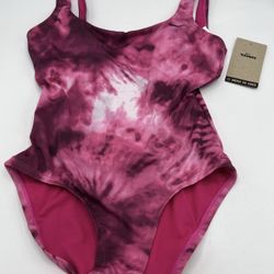 Nike XS Magenta Marble One Piece Bikini Swim Pink