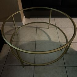 Wide Round Glass Coffee Table