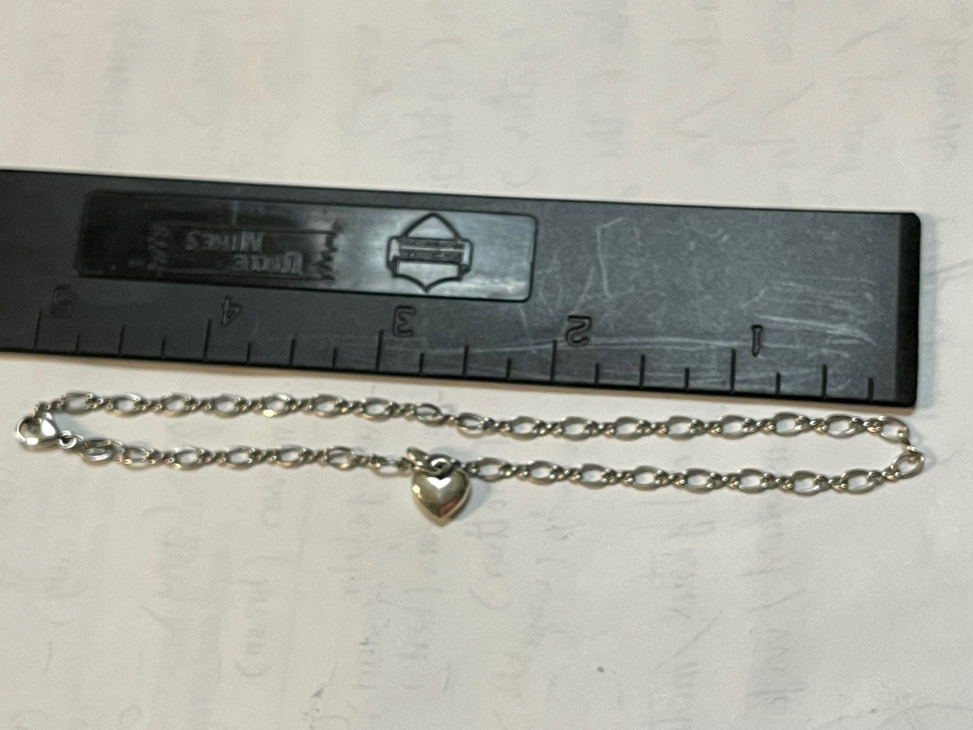James avery Medium Twist Ankle Bracelet with mini heart charm