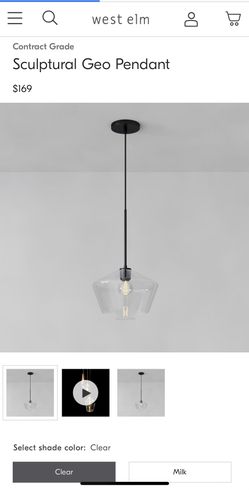 West Elm Sculptural Geo Pendant, 14 inches