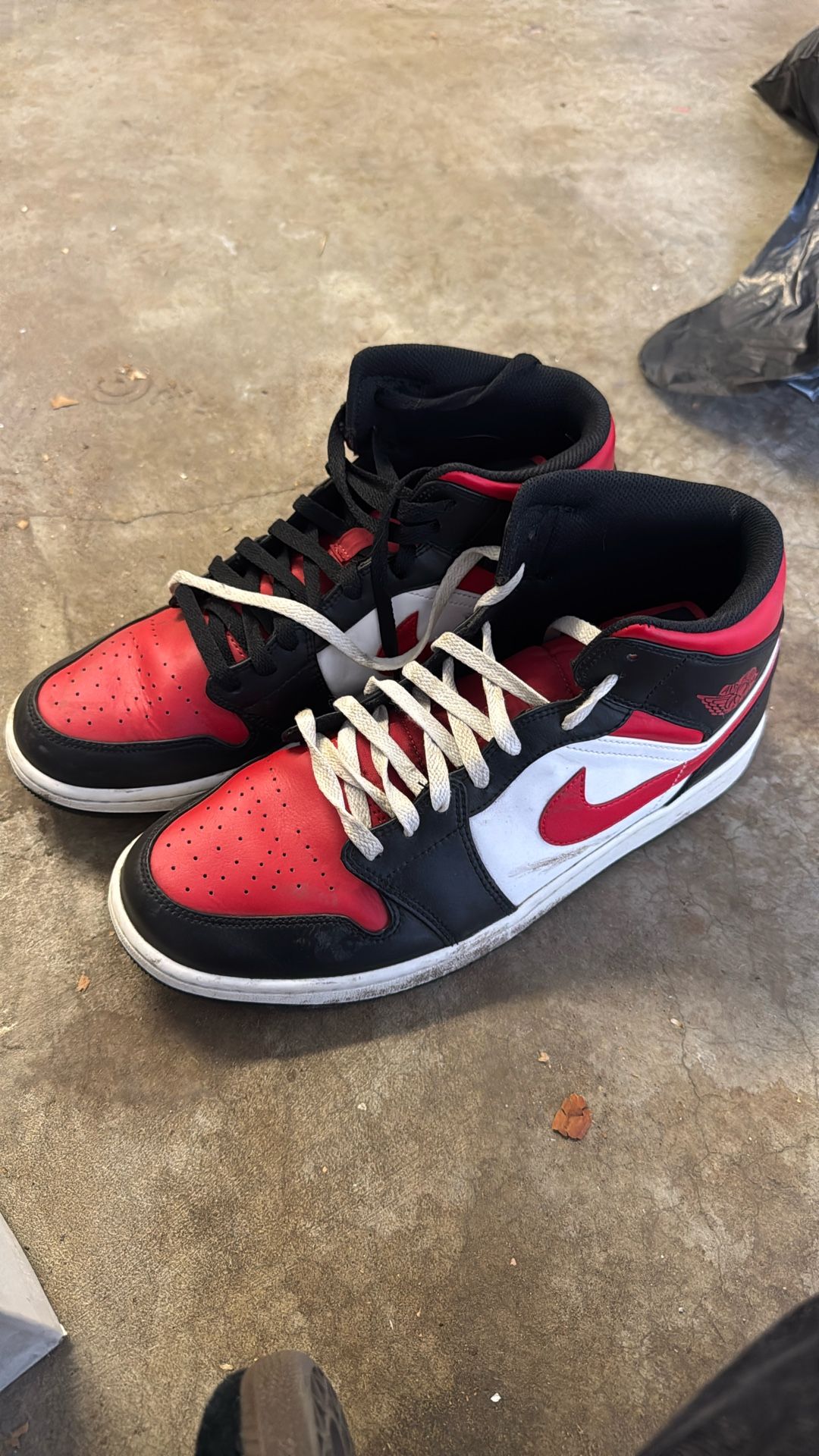 Jordan 1 Mid (Men’s 13) - Black, Red, and White
