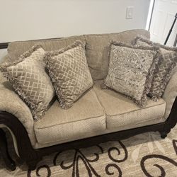 Love Seat, Couch, Two End Tables, And Coffee Table 