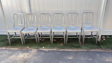 Emeco 1006 Navy Aluminum Chairs Set of 6