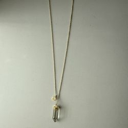 Green Amethyst Crystal Point Necklace