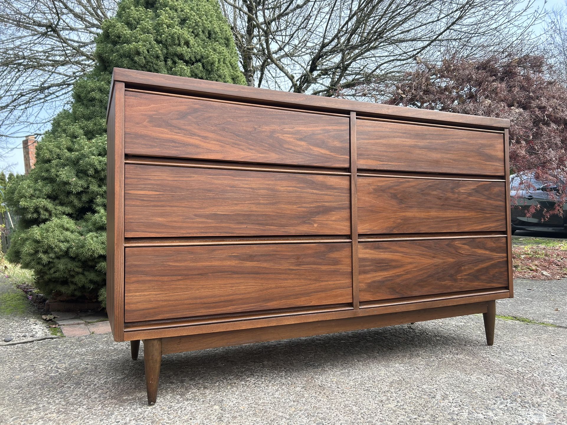 Mid Century Vintage Walnut Dresser