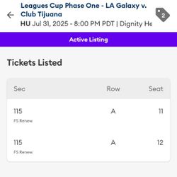 Club Tijuana Vs LA Galaxy July 31, 2025