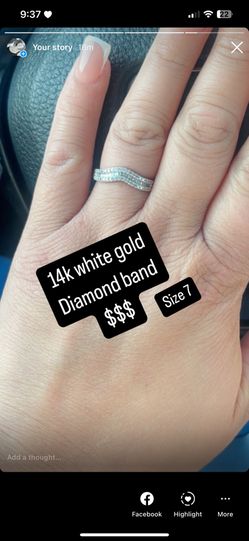 Diamond Band 14k White Gold