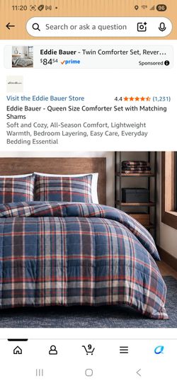Eddie Bauer - Queen Size Comforter Set with Matching Shams
Soft and Cozy, All-Season Comfort, Lightweight Warmth, Bedroom Layering, Easy Care, Everyda