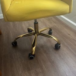 Padded Yellow Rolling office chair