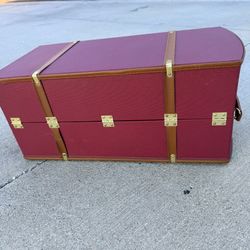 Steamer Trunk Pleasant Company Vtg American Girl Samantha Burgundy Wardrobe