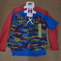Lands END kids 3pc Swimming Set 