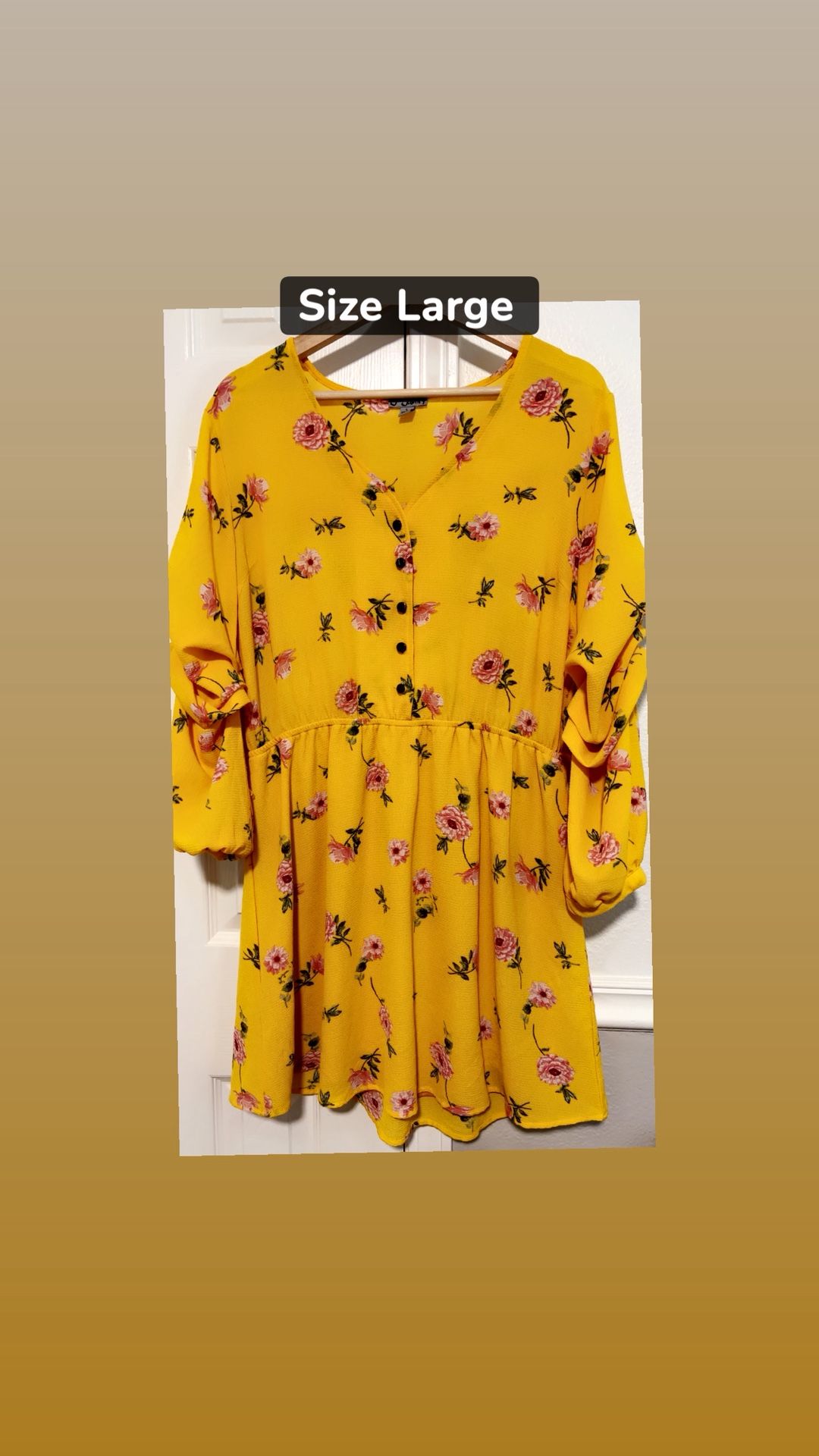 Size L Yellow Dress