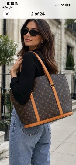 Louis Vuitton Monogram Babylone Tote Bag M51102 brown LV leather