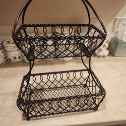 Two Tier Metal Fruit Basket