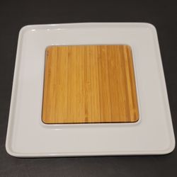 Food Network Porcelain Serving Tray With Cutting Board Insert