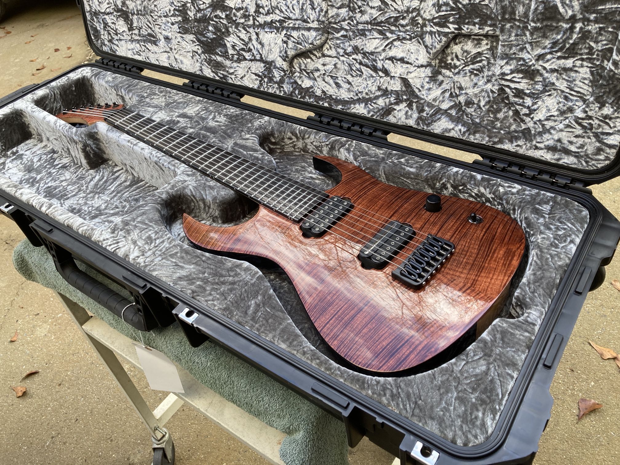 Bernie Rico Jr. 727 Hesperian Slant Top 7 String Guitar With Trans Cooper Flame Maple Top ** NEW **